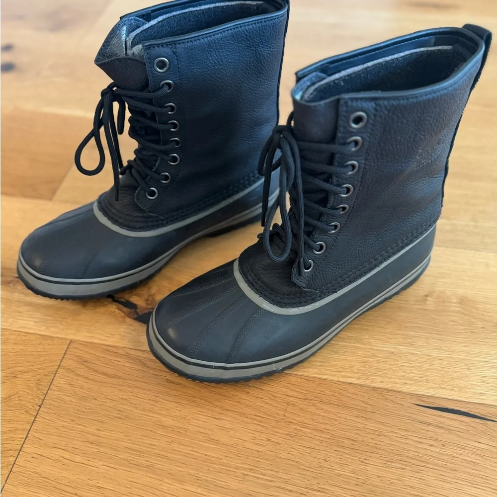 Sorel Black Lace-Up Boots - Picture 1 of 5